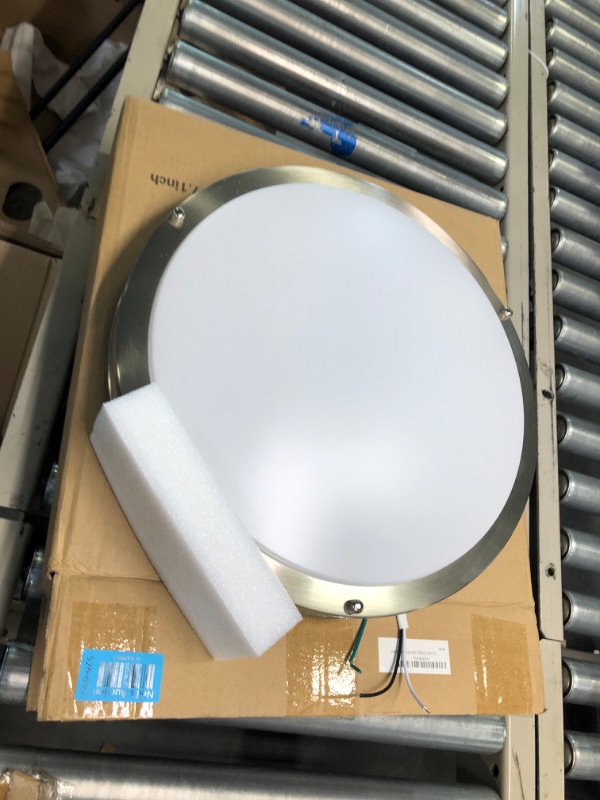 Photo 2 of 16 inch Dimmable LED Flush Mount Ceiling Light Fixture, Brushed Nickel, 36W, 2200LM, 2.7/3/3.5/4K/5K Adjustbale, 120°Light Angle, CRI80, Ceiling Lamp for Bedroom, Kitchen, Office, Garage, ETL Listed 16 inch Brushed Nickel.1