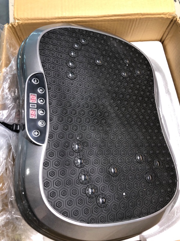 Photo 5 of AXV Vibration Plate Exercise Machine Whole Body Workout Vibrate Fitness Platform Lymphatic Drainage Machine for Weight Loss Shaping Toning Wellness Home Gyms Workout MINI-GRAY