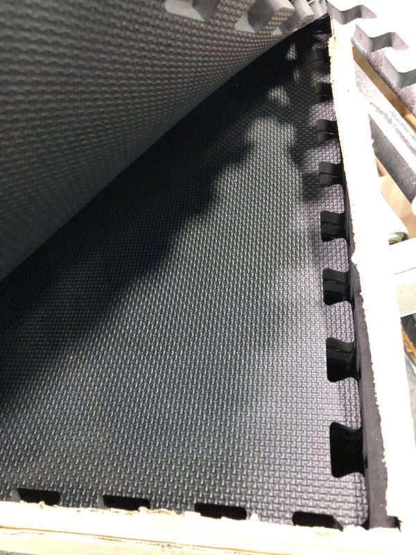 Photo 1 of BalanceFrom Puzzle Exercise Mat with EVA Foam Interlocking Tiles Black 1/2" Thick, 24 S.F.