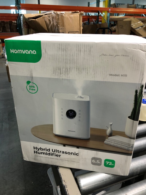 Photo 1 of Homvana Humidifiers for Bedroom Large Room Home, 6.5L Warm and Cool Mist Ultrasonic Humidifier for Baby Kids Plants, 212°F Distilled Sterilization, Essential Oil Diffuser, Auto Mode, Remote Control