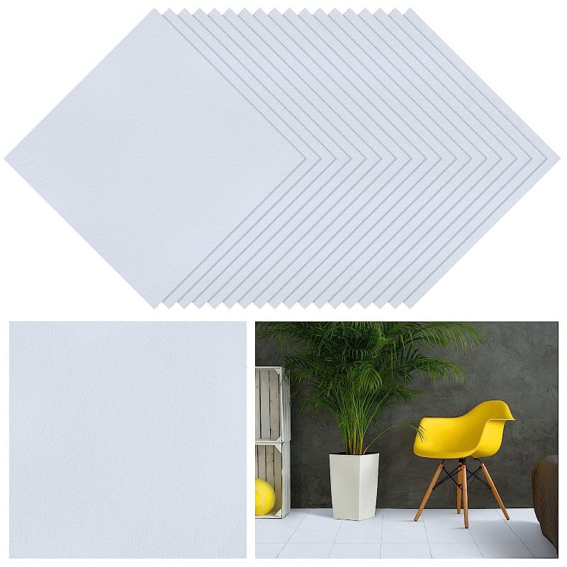 Photo 1 of 100 Pcs Self Adhesive Peel and Stick Floor Tile 12 x 12 Inch Waterproof Vinyl Flooring Tile Floor Vinyl Sticker Tiles for Kitchen Bedroom Basement Bathroom (Solid Style)