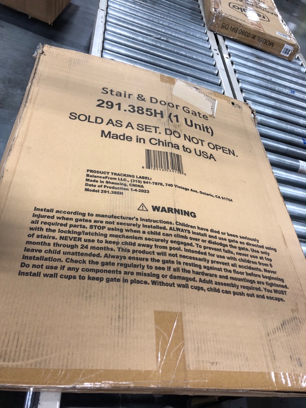 Photo 2 of BalanceFrom Easy Walk-Thru Safety Gate for Doorways and Stairways with Auto-Close/Hold-Open Features, Multiple Sizes 36-inch Tall, With Caps Fits 29.1 - 38.5" Wide