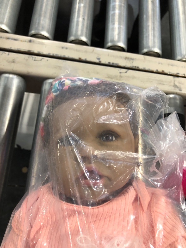 Photo 1 of HOOMAI Lifelike Reborn Baby Dolls with Soft Body African American Realistic Girl Doll 22.8 Inch Best Birthday Gift Set Riley