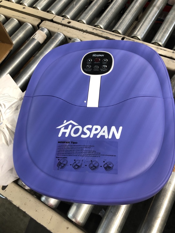 Photo 3 of HOSPAN (2022.8 Upgrade Collapsible Foot Spa Electric Rotary Massage, Foot Bath with Heat, Bubble, Remote, and 24 Motorized Shiatsu Massage Balls. Pedicure Foot Spa for Feet Stress Relief - FS02A Blue