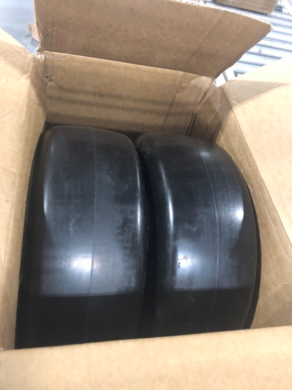 Photo 3 of MaxAuto Set of 2 13x5.00-6 Flat Free Smooth Tire w/Steel Wheel for Residential Riding Lawn Mower Garden Tractor(3.25"-3.75''-4.25-5.75'' Centered Hub with 3/4" or 5/8'' Bushing)