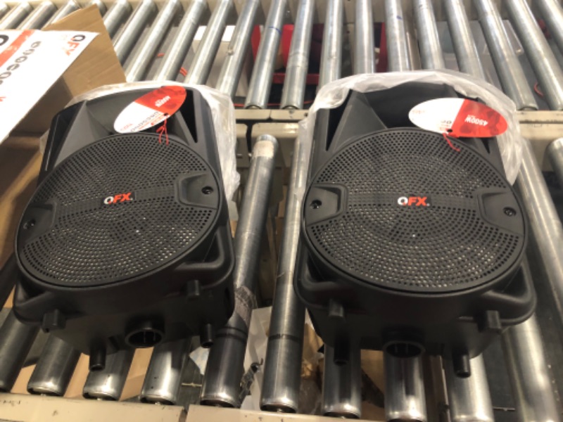 Photo 1 of PBX-800TWS 8-Inch Bluetooth Stereo PA System Comes with 2X 8 Speakers and 2X Stands, 2X Microphones, and a Remote Control