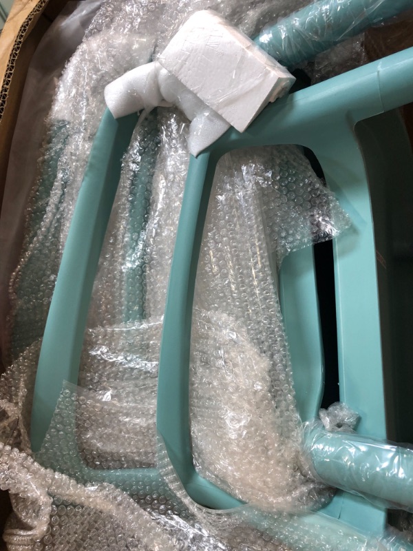 Photo 4 of Amazon Basics Light Blue, Curved Back Dining Chair-Set of 2, Premium Plastic Light Blue Chair-Set