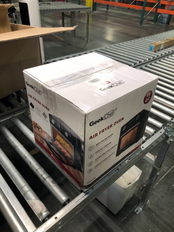 Photo 1 of Geek Chef Air Fryer Toaster Oven, 10QT Toaster Ovens Countertop, 4 Slice Toaster, 6 Inch Pizza, Warm, Broil, Toast, Bake, Air Fry, Perfect for Countertop 10QT Air Fryer Toaster Oven Combo