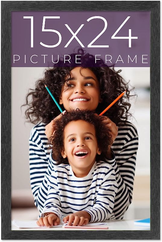 Photo 1 of 15x24 Frame Black Real Wood Picture Frame
