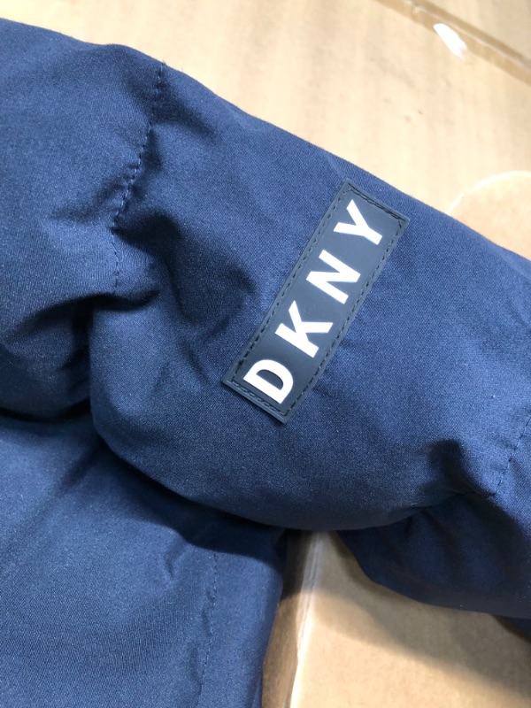 Photo 3 of DKNY Men's Arctic Cloth Hooded Extra Long Parka Jacket