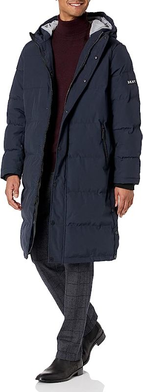 Photo 1 of DKNY Men's Arctic Cloth Hooded Extra Long Parka Jacket