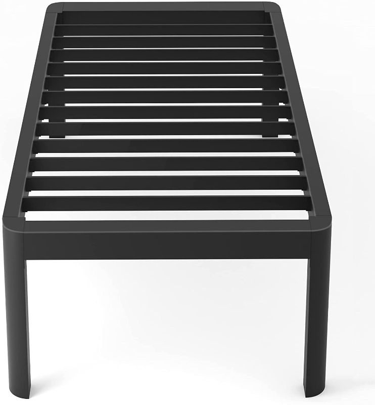 Photo 1 of Yitong Angel Twin Bed Frame with Round Corner Edge Legs, 18 Inch Tall 3500 lbs Heavy Duty Metal Platform Bed Frame Twin Size, No Box Spring Needed/Noise Free/Non-Slip/Steel Slat Support Twin 18in OPEN HARDWARE 