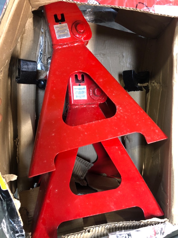 Photo 4 of BIG RED T46202 Torin Steel Jack Stands: 6 Ton (12,000 lb) Capacity, Red, 1 Pair 6 Ton Stands