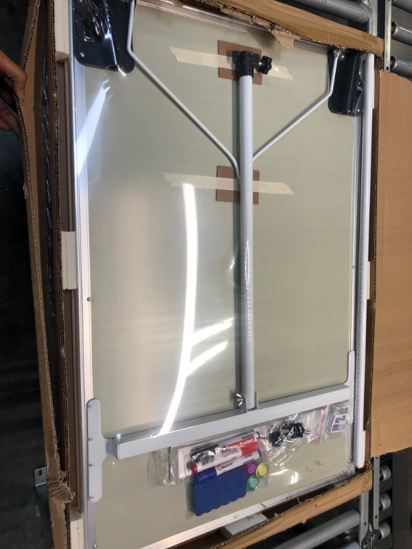 Photo 4 of Easel Whiteboard - Magnetic Portable Dry Erase Easel Board 36 x 24 Tripod Whiteboard Height Adjustable, 3' x 2' Flipchart Easel Stand White Board for Office or Teaching at Home & Classroom *Silver 36x24