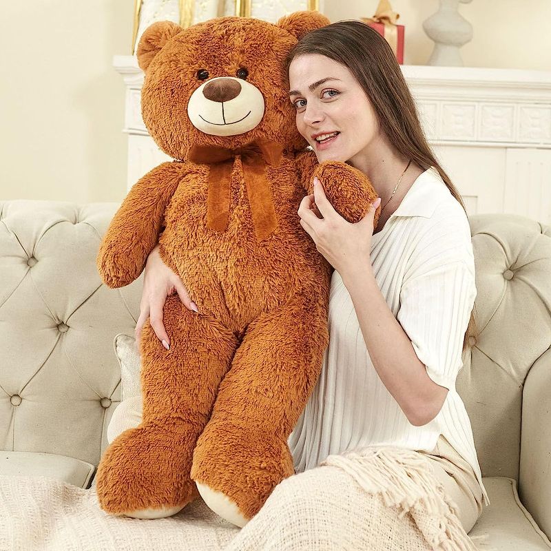 Photo 1 of DOLDOA Giant Teddy Bear Soft Stuffed Animals Plush Big Bear Toy for Kids, Girlfriend 35.4 inch(Brown)