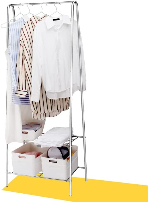 Photo 1 of  Clothes Rack with Shelves Stainless Steel Narrow Garment Rack for Hanging Clothes Hanger Rack