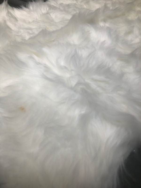 Photo 4 of Ashler Faux Fur Rug, Fluffy Shaggy Area Rug Ultra Soft 2 x 3 Feet Sheepskin Fur Rug, White Fuzzy Rug Machine Washable Shag Rug, Nursery Decor Throw Rugs for Bedroom, Kids Room, Living Room