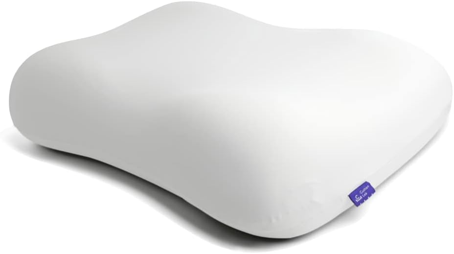 Photo 1 of Cushion Lab Deep Sleep Pillow, Patented Ergonomic Contour Design for Side & Back Sleepers, Orthopedic Cervical Shape Gently Cradles Head & Provides Neck Support & Shoulder Pain Relief - Calm Grey