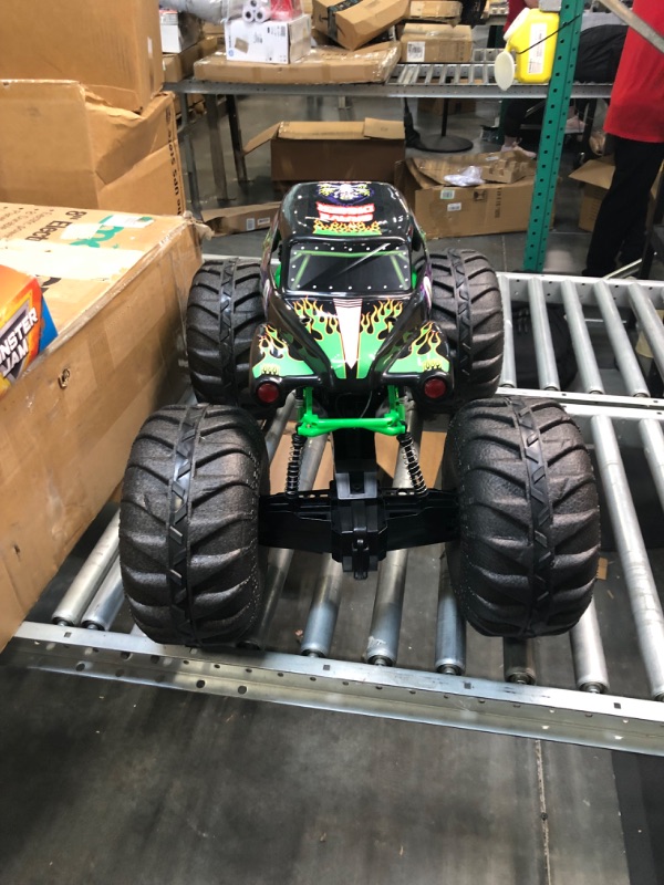 Photo 3 of Monster Jam Official Mega Grave Digger All-Terrain Remote Control Monster Truck with Lights - 1:6 Scale MISSING REMOTE 