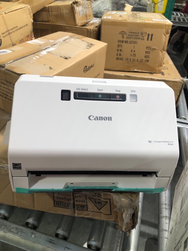 Photo 1 of Canon imageFORMULA R40 Office Document Scanner For PC and Mac, Color Duplex Scanning, Easy Setup For Office Or Home Use, Includes Scanning Software R40 Document Scanner