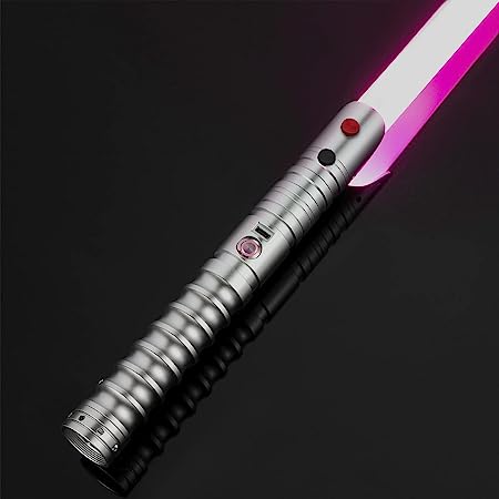 Photo 1 of CVCBSER FX Dueling Lightsaber RGB 16 Colors Changeable Premium Aluminium Alloy Hilt Light Saber with 12 Mode Sound Force Lightsaber Toys (Silver)
