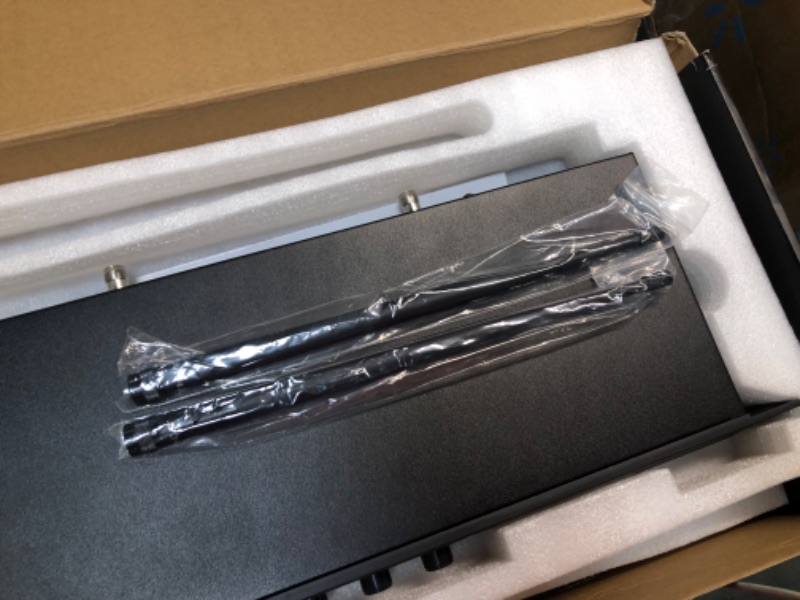 Photo 1 of innopow 4-Channel Wireless Microphone System, Quad UHF Metal Cordless Mic, 4 Handheld Mics, Long Distance150-200Ft, Fixed Frequency, 16 Hours Use for Karaoke Singing, Church Black