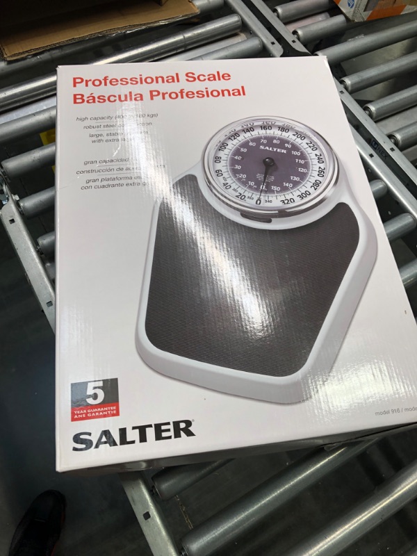 Photo 1 of Salter Pro-Helix Professional Oversized Bathroom Scale with Black Vinyl Anti-Slip Bath Mat, 400 LB Capacity, Analog Scale, 18.25" x 13.0" Black/White White and Black