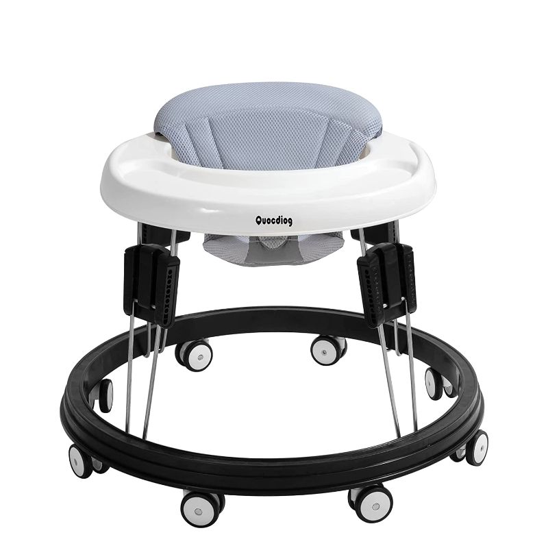 Photo 1 of Quocdiog Foldable Baby Walker, Baby Walker for Boys Girls,Activity Center with Mute Wheels Anti-Rollover,Foldable Adjustable 9 Height for Toddler...
