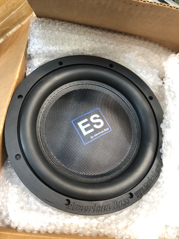Photo 3 of American Bass ES-1044 10-inch Subwoofer, 500 Watts RMS/1000 Watts Max Power, 4 Ohm Impedence, Dual 4 Ohm Voice Coils with PVC Gasket Ring and Rubber Surround
