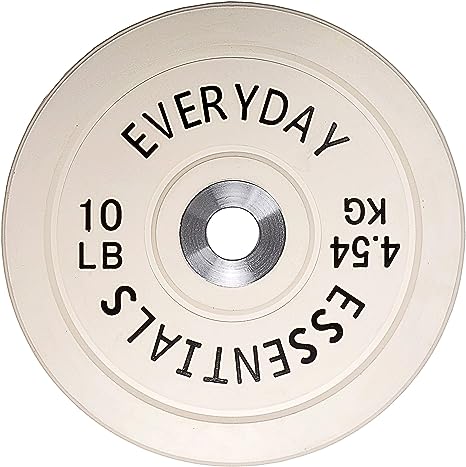 Photo 1 of BalanceFrom Everyday Essentials Color Coded Olympic Bumper Plate Weight Plate with Steel Hub, 10lbs