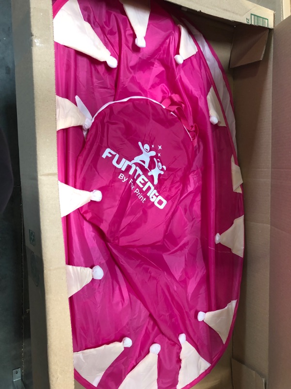 Photo 1 of FoxPrint Princess Castle Play Tent with Glow In The Dark Stars, Conveniently Folds in To A Carrying Case, Your Kids Will Enjoy This Foldable Pop Up Pink Play Tent/House Toy for Indoor & Outdoor Use
