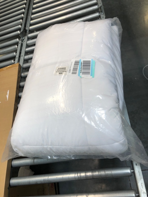 Photo 1 of AnexLinen 1 Piece Box Stitched Comforter Cal-King/King (94x104) White 100% Natural Cotton 500 GSM Ultra Soft & Smooth Baffle Box Quilted for Restful Sleep with 4 Corner Tabs (Comforter Only) California King/King (94x104) White