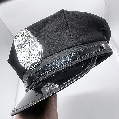 Photo 1 of GUDVES Police Adults Hat Cop Cosplay Hat Captain Hat Officer Hat Accessories Stage Performance Military Caps Halloween Party