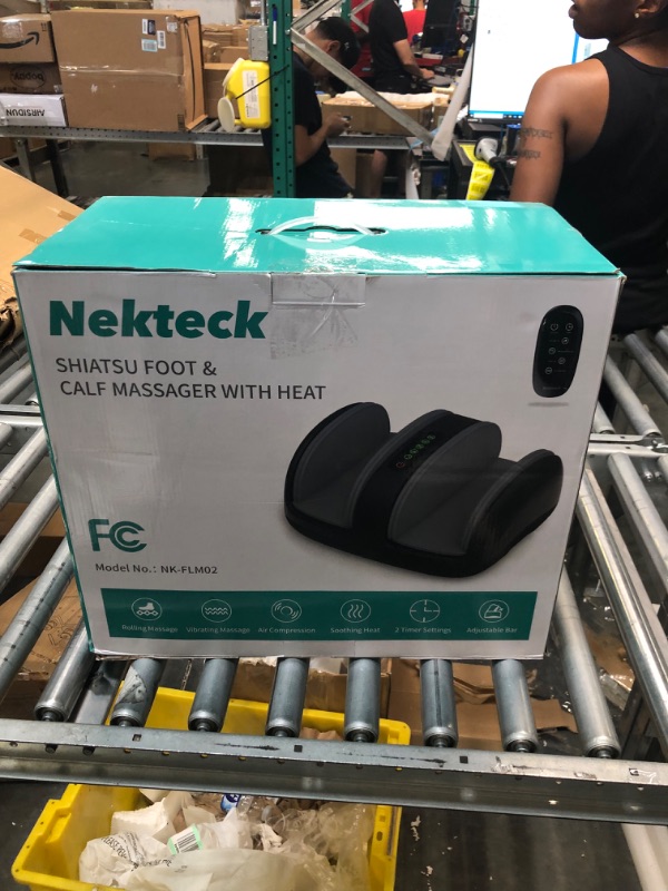 Photo 1 of Nekteck Foot Shiatsu Massager, Calf Massage with Heat Therapy, Deep Kneading, Vibration, Compression Leg Massager for Home and Office Use (Remote Control) Black