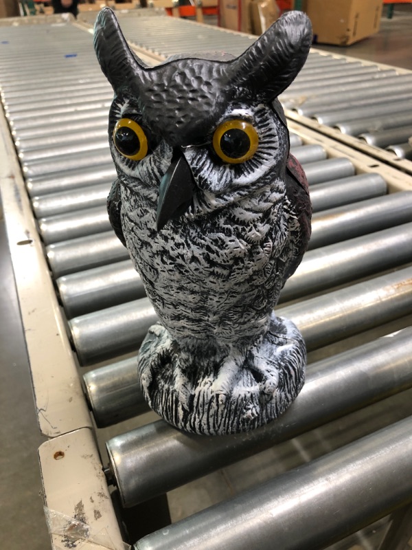 Photo 4 of 3-Pack Owl Decoys for Bird Deterrent - Weatherproof Bird Repellent Devices for Outdoor Use - Plastic Owls to Scare Birds Away and Control Garden Pests