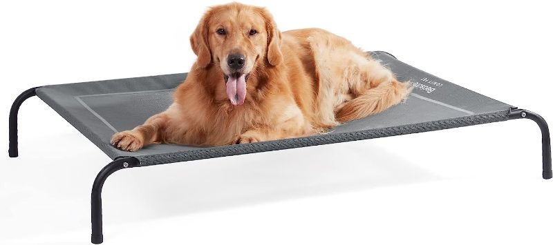 Photo 1 of Bedsure Large Elevated Cooling Outdoor Dog Bed - Raised Dog Cots Beds for Large Dogs, Portable Indoor & Outdoor Pet Hammock Bed with Skid-Resistant Feet, Frame with Breathable Mesh