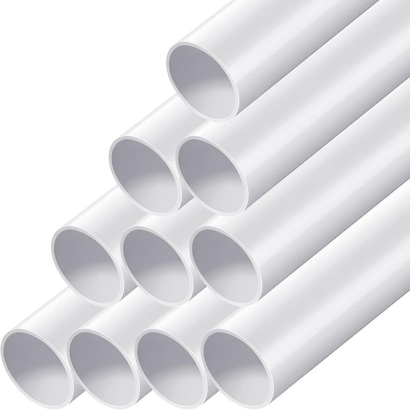 Photo 1 of 12 Pcs 1" PVC Pipe, Sch. 40 Furniture Grade 40'' DIY PVC Projects for The Home, Garden, Greenhouse, Farm and Workshop, White
