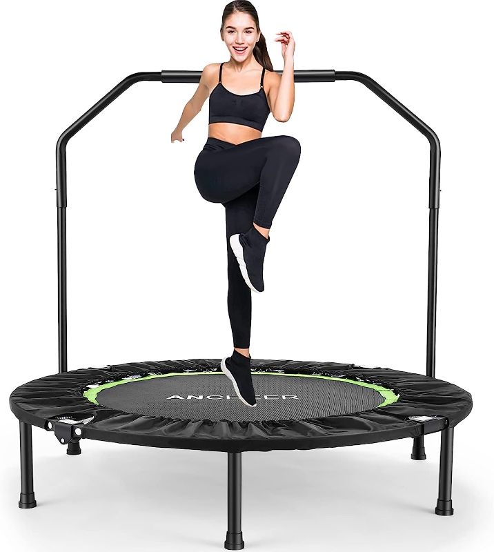 Photo 1 of ANCHEER Foldable Mini Trampoline Rebounder, 40" Rebounder Fitness Trampoline with Foam Handle, Exercise Trampoline for Indoor/Garden/Workout Max Load 300lbs
