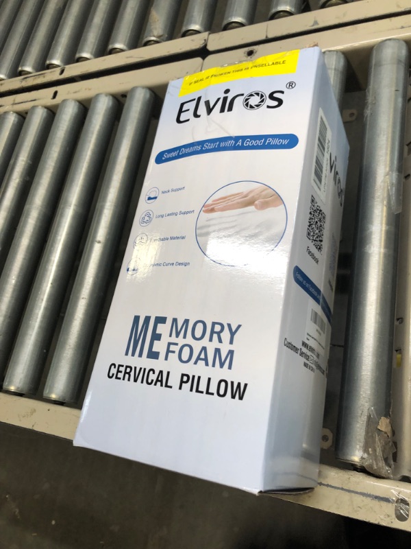 Photo 4 of Elviros Cervical Memory Foam Pillow, Contour Pillows for Neck and Shoulder Pain, Ergonomic Orthopedic Sleeping Neck Contoured Support Pillow for