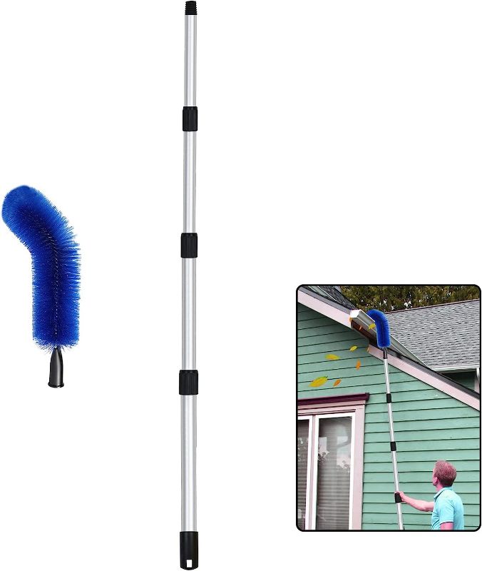 Photo 1 of BJADE'S Gutter Cleaning Brush Gutter Guard Cleaner Tools with Extendable Telescopic Pole,Easy Remove Leaves and Debris from the Ground
