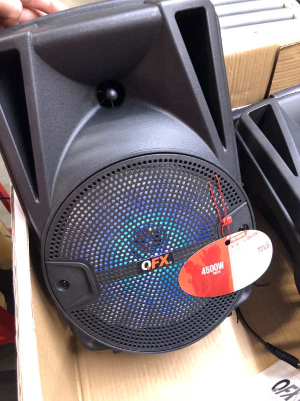 Photo 1 of PBX-800TWS 8-Inch Bluetooth Stereo PA System Comes with 2X 8 Speakers and 2X Stands, 2X Microphones, and a Remote Control