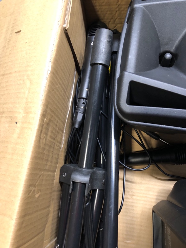 Photo 1 of PBX-800TWS 8-Inch Bluetooth Stereo PA System Comes with 2X 8 Speakers and 2X Stands, 2X Microphones, and a Remote Control