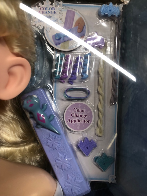 Photo 4 of Disney Frozen Deluxe Elsa Styling Head, Blonde Hair, 30 Piece Pretend Play Set, Wear and Share Accessories, by Just Play Elsa- 30 Piece