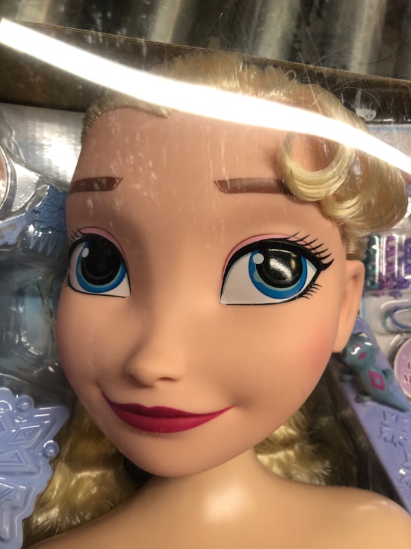 Photo 5 of Disney Frozen Deluxe Elsa Styling Head, Blonde Hair, 30 Piece Pretend Play Set, Wear and Share Accessories, by Just Play Elsa- 30 Piece