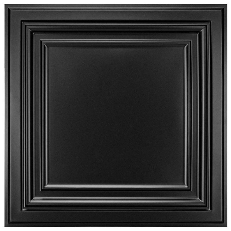 Photo 1 of Art3d PVC Ceiling Tiles, 2'x2' Plastic Sheet in Black (12-Pack) 4 BOXES

