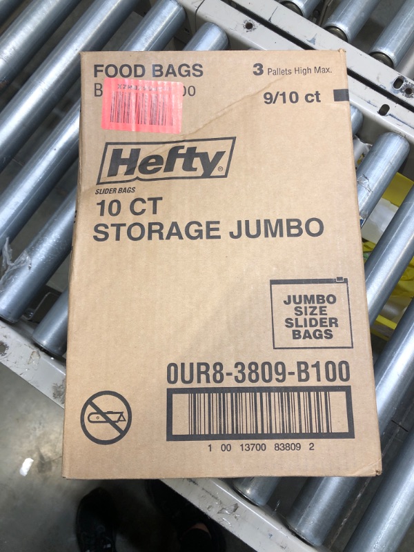 Photo 2 of Hefty Slider Jumbo Storage Bags, 2.5 Gallon Size, 10 Count (Pack of 9), 90 Total Jumbo - 90 Count