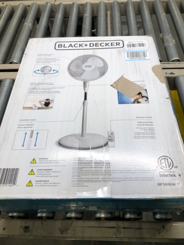 Photo 2 of BLACK+DECKER 16" Stand Fan with Remote, White White 16"