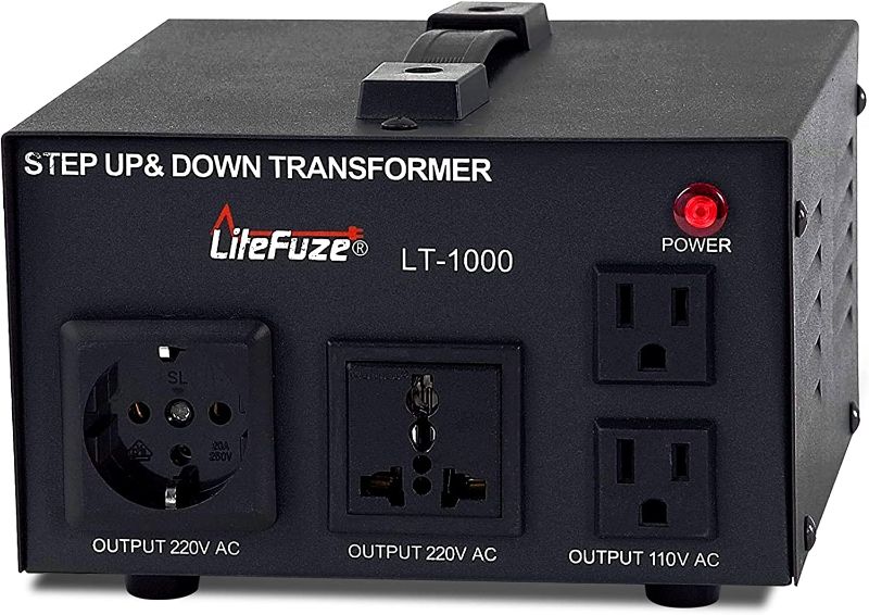 Photo 1 of 1000 Watt Voltage Converter Transformer by LiteFuze - Step Up/Down - 110V/220V - Circuit Breaker Protection -Heavy Duty/ - Convertingbox Technology - Perfect Converter
