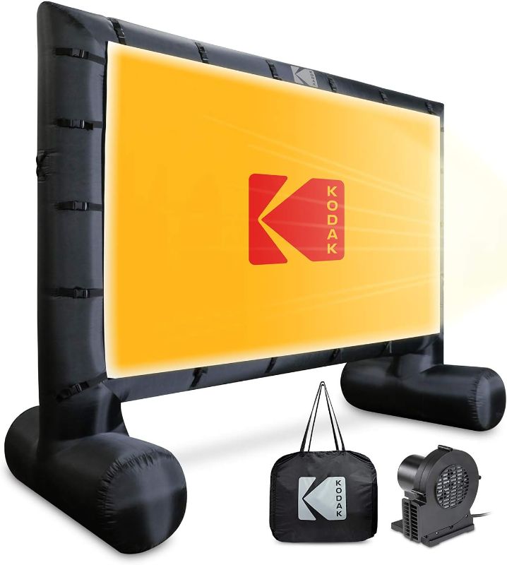 Photo 1 of KODAK Inflatable Outdoor Projector Screen | 14.5 Feet, Blow-Up Screen for Movies, TV, Sports Games & More | Includes Air Pump, Storage Carry Case, Stakes, Repair Patches
