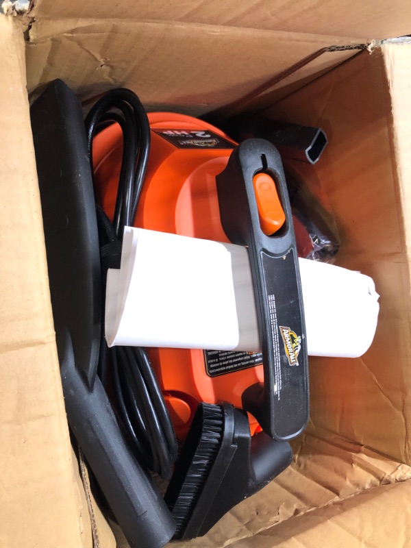 Photo 3 of Armor All, AA255 , 2.5 Gallon 2 Peak HP Wet/Dry Utility Shop Vacuum , Orange
